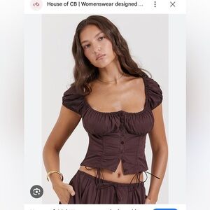 House of CB kitty Brown corset Top